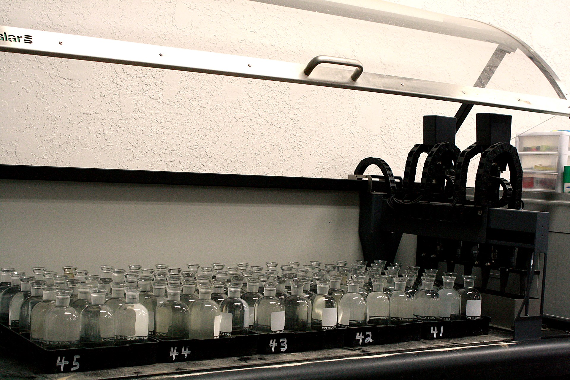 BOD analyzer running wastewater samples