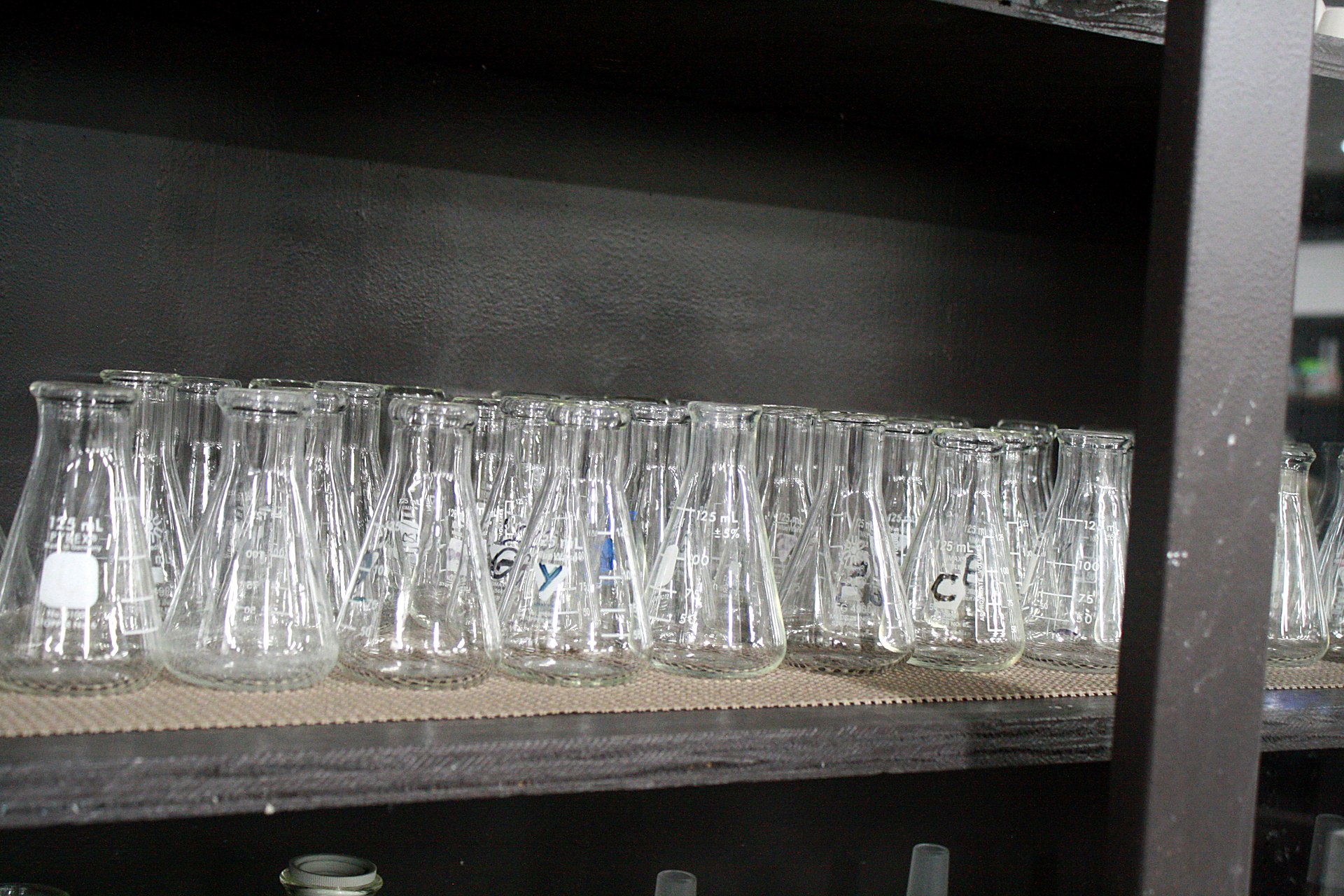 Laboratory glassware ready for analysis